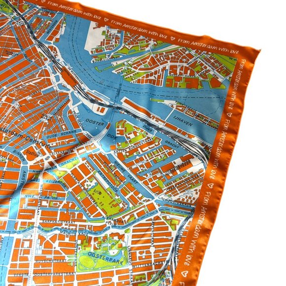 Collectible Amsterdam Street Map Souvenir Square Scarf - Picture 5 of 12
